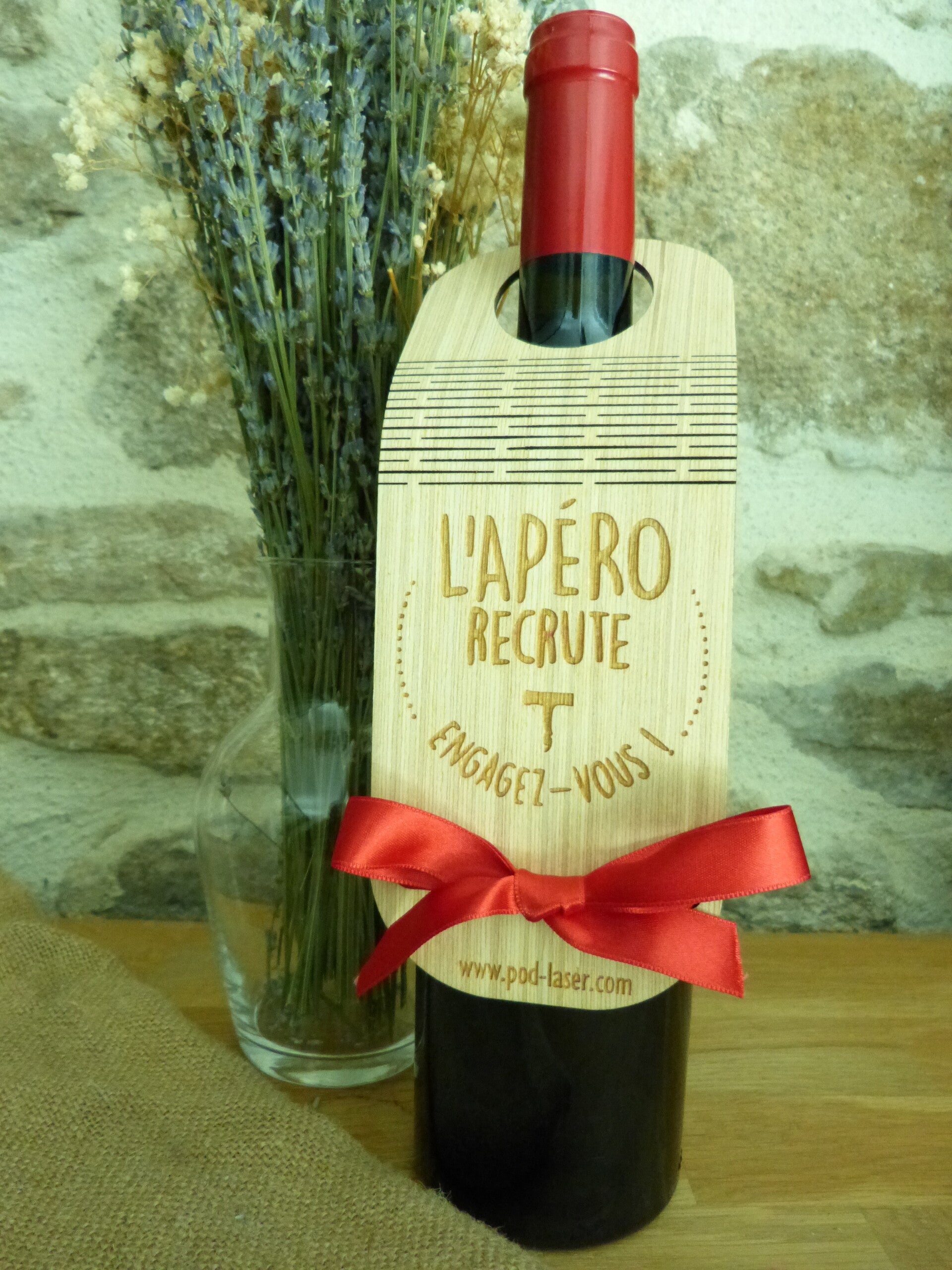 Etiquette bouteille cadeau "Apéro" au choix