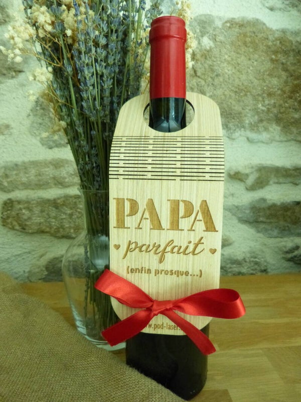 Etiquette bouteille cadeau "Papa parfait"
