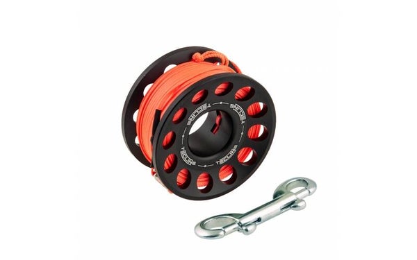 Spool alu 30 m, with SS 90 mm snap