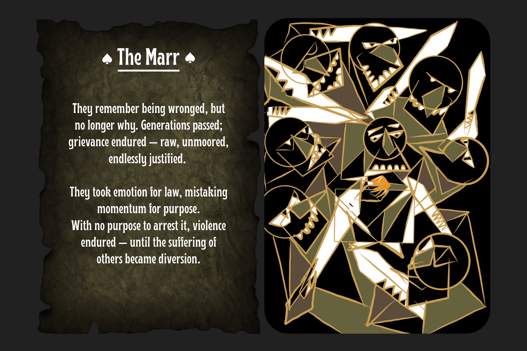 The Marr faction of Aeviternal, embodying emotional distortion and compulsive drives in a tactical card game