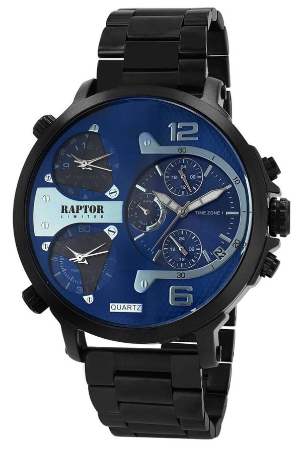 RAPTOR LIMITED herreklokke "Maximus" med armbånd i rustfritt stål - Bestillingsvare