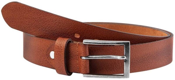 Leonardo Verrelli Genuine Leather Belt, brun/tan, kort, 120 cm