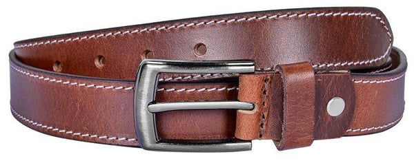 Leonardo Verrelli Genuine Leather Belt - Oversize 120 cm/ 30 mm, brun,
