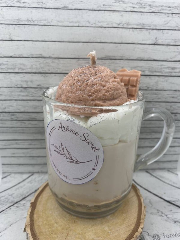 Bougie Boule de Glace Vanille / Caramel
