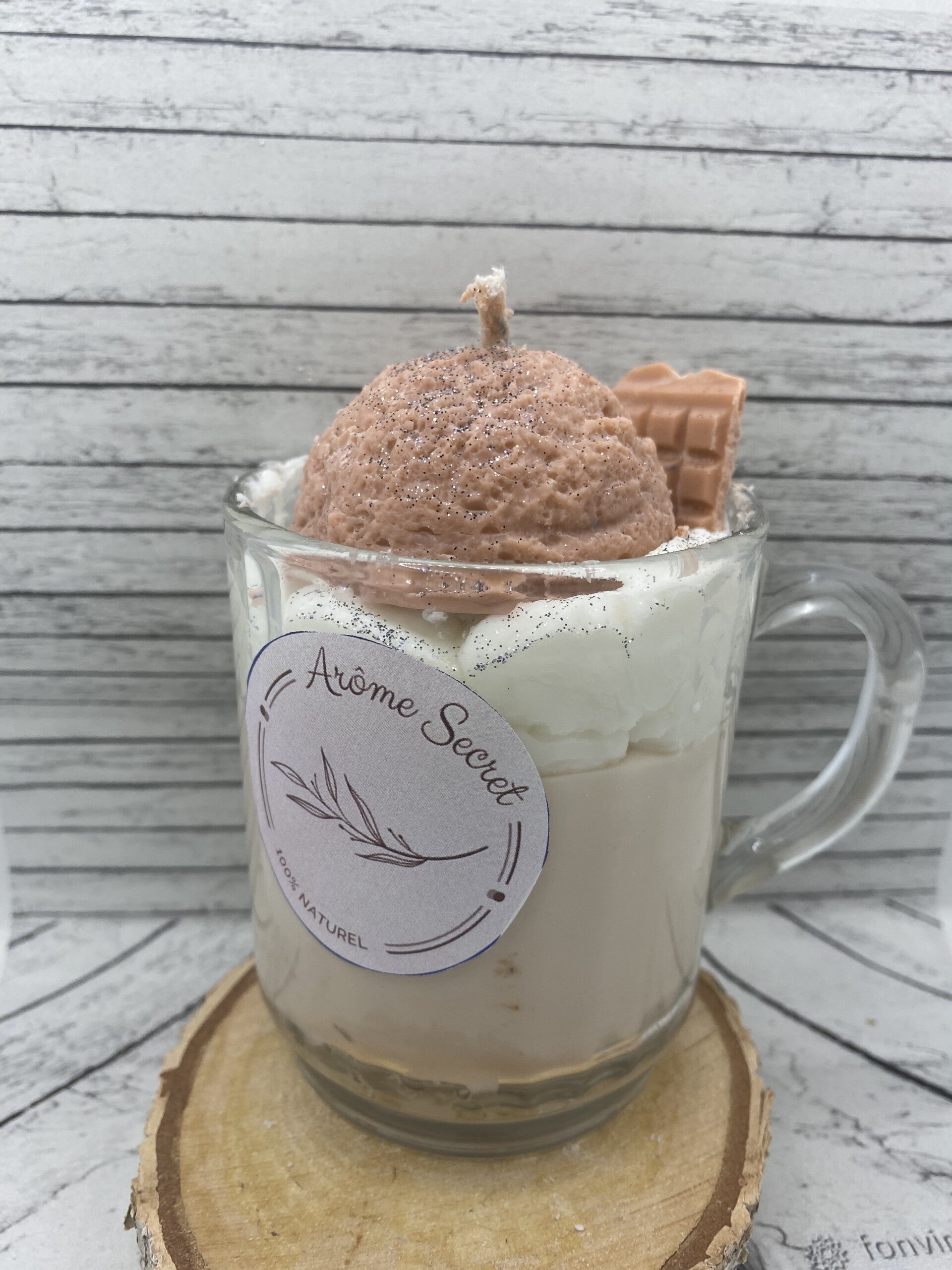 Bougie Boule de Glace Vanille / Caramel