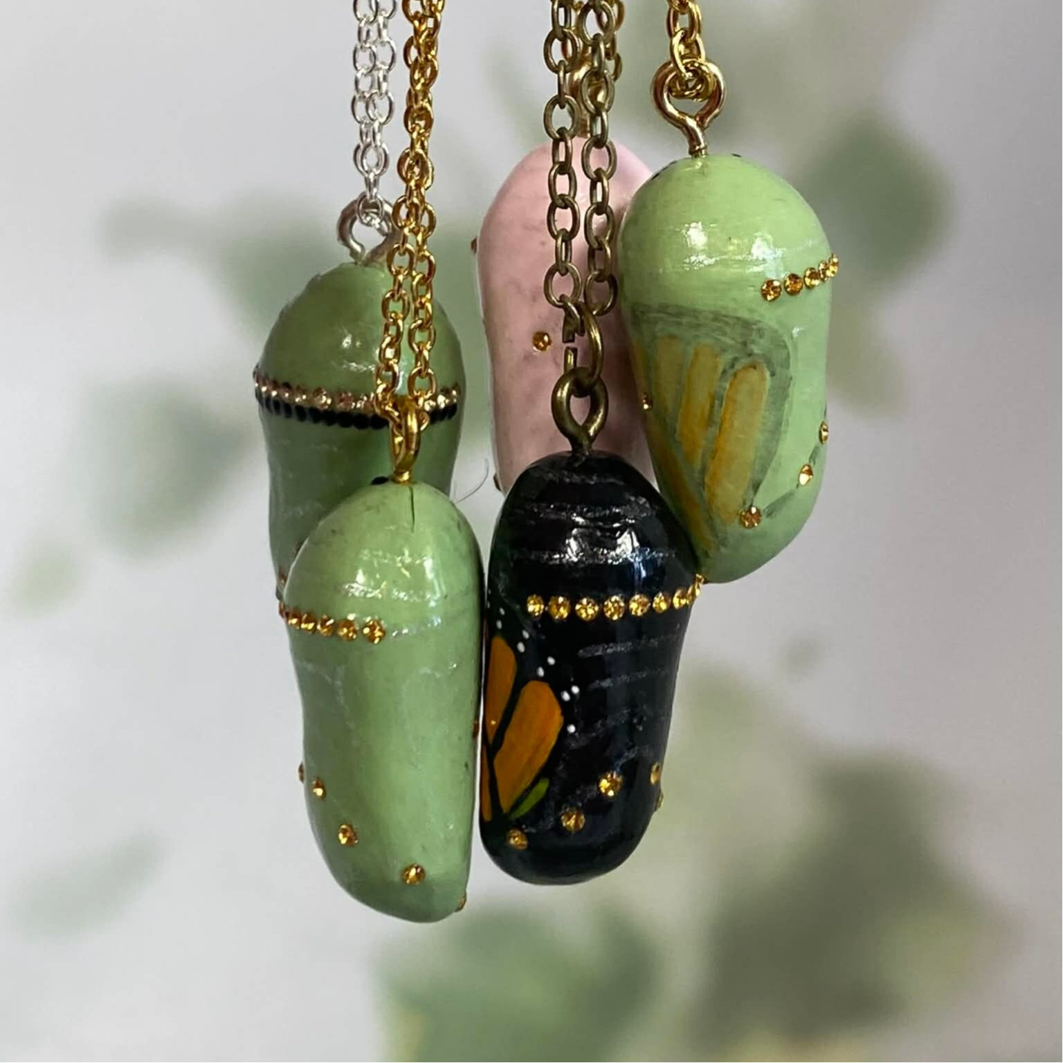 CRYSTAL DETAILED BUTTERFLY CHRYSALIS PENDANTS from $89