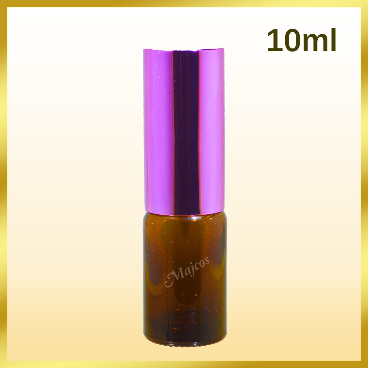 10ml empty Amber Glass Bottles with shiny Purple atomisers / fine mist