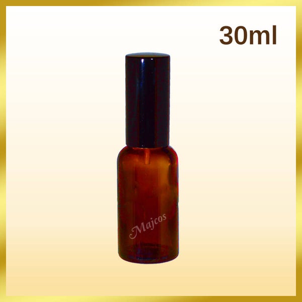 30ml empty Amber Glass Bottles with shiny Black atomiser