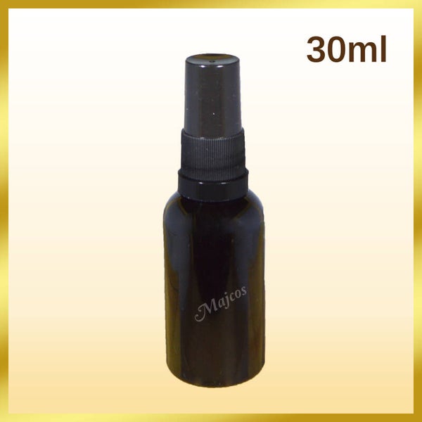 30ml empty  Black Glass Bottles with traditional Black Atomizer / fine Mist spray-Black over Caps