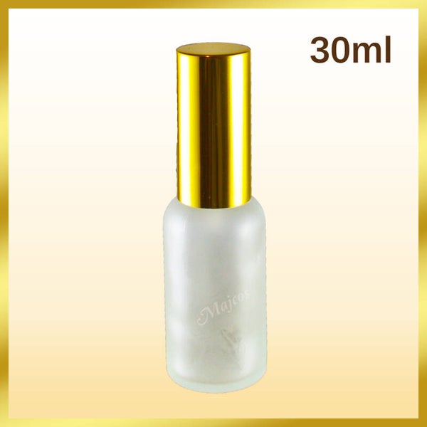 30ml empty Frosted Glass Bottles with shiny Golden Atomizer / Mist spray