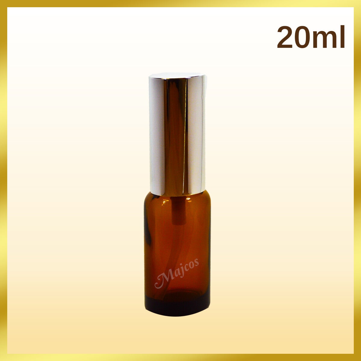 20ml empty Amber Glass Bottles with shiny Silver atomisers