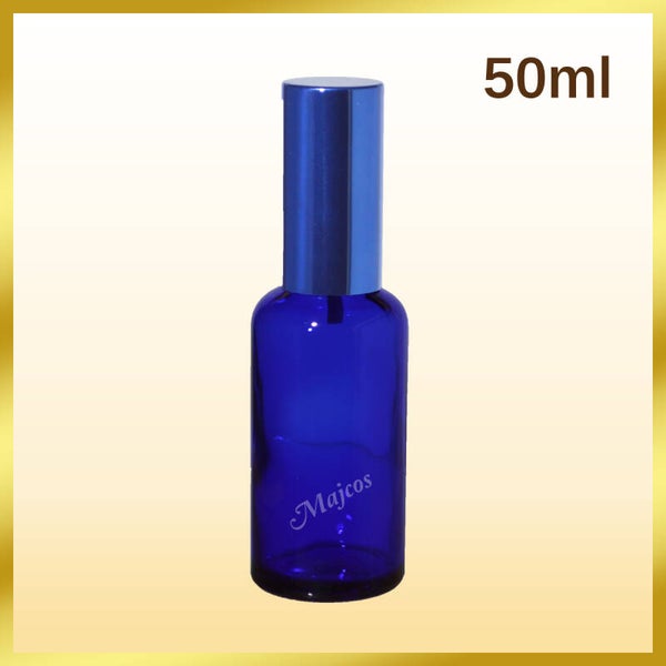50ml empty Cobalt Blue Glass Bottles with shiny Blue Atomizer / Mist s