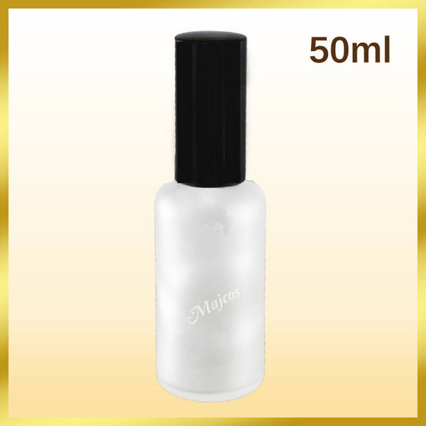 50ml empty Frosted Glass Bottles with shiny Black Atomizer / Mist spray