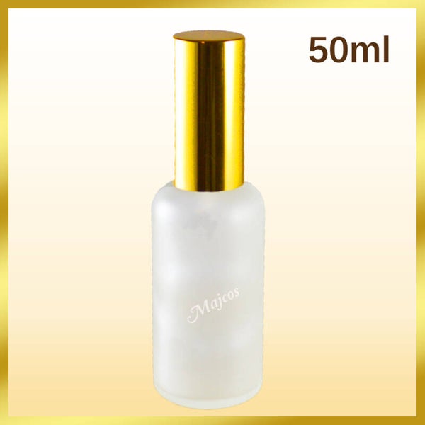 50ml empty Frosted Glass Bottles with shiny Golden Atomizer / Mist spray