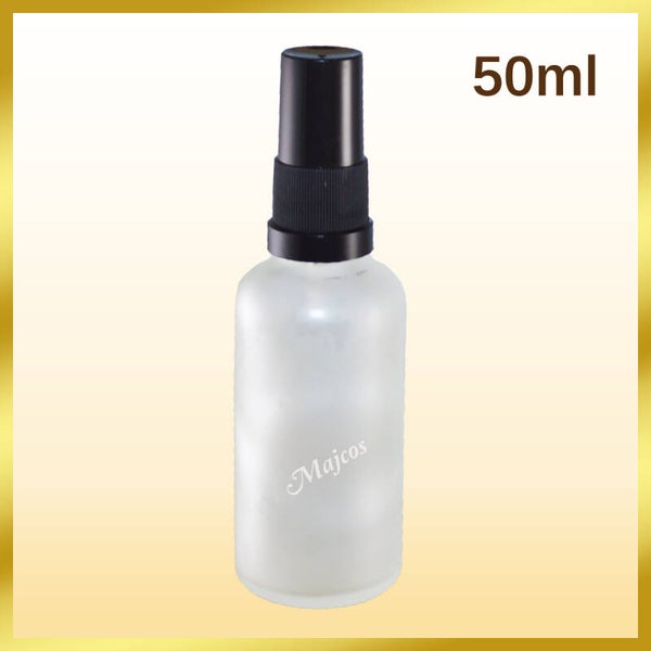 50ml empty Frosted Glass Bottles with Traditional Black Atomizer / Mist spray- Black over Caps