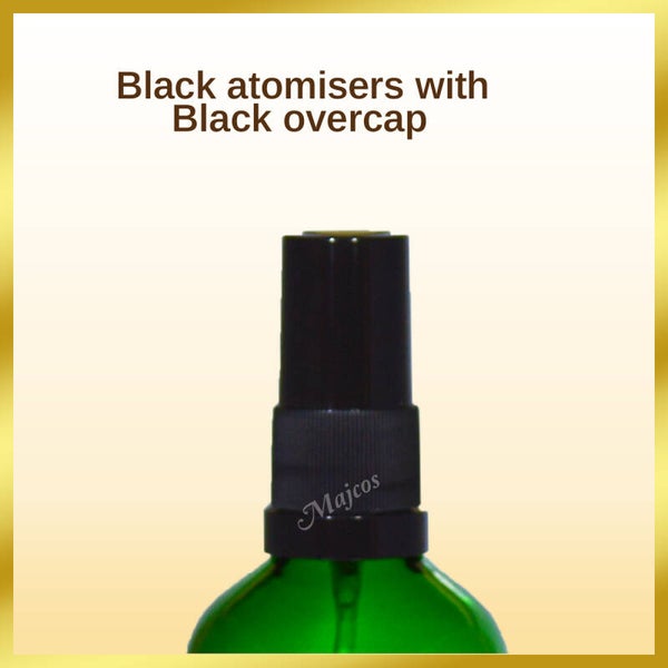 Black atomiser / fine mist Sprays with Black overcaps