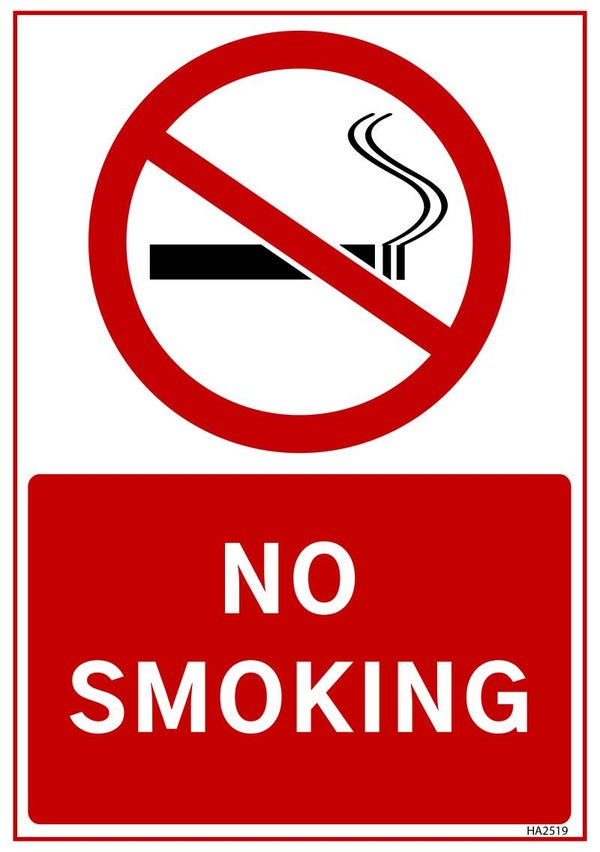 No smoking sign size A4