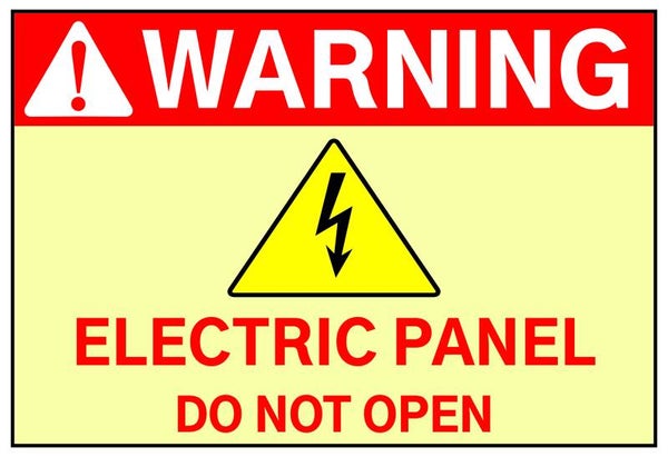 Warning Electric Panel do not open sign - A5