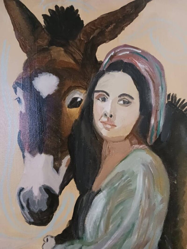 Farmgirl with Donkey
