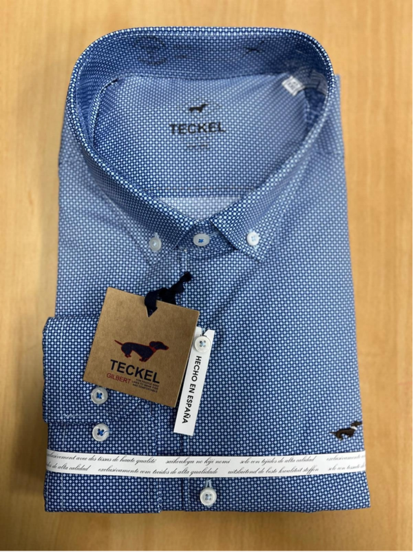Camisa teckel estrellas azul