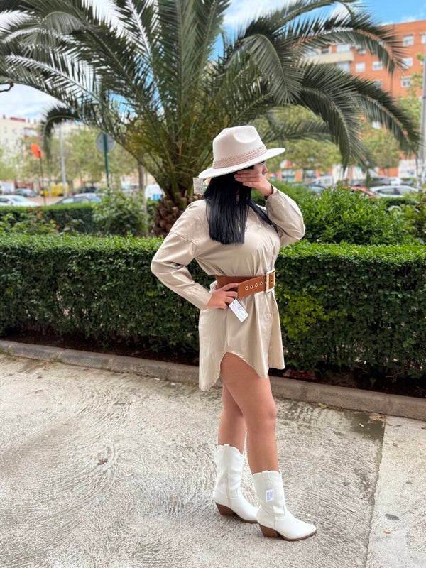 Bota cowboy blanca