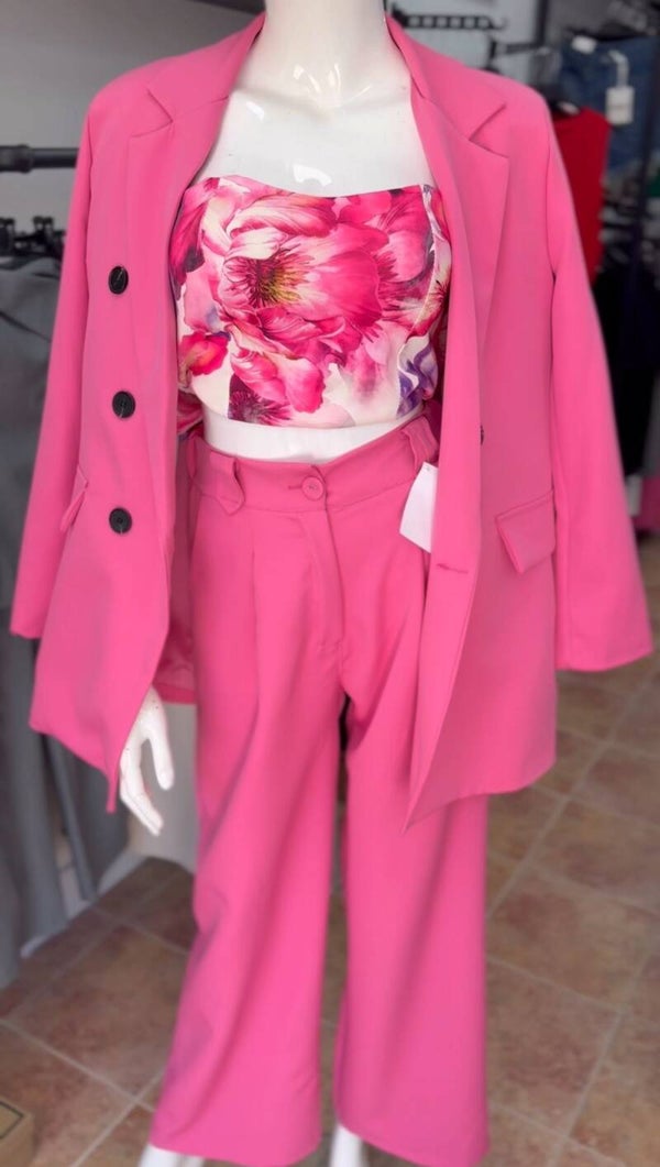 Top de flores mangas bomba