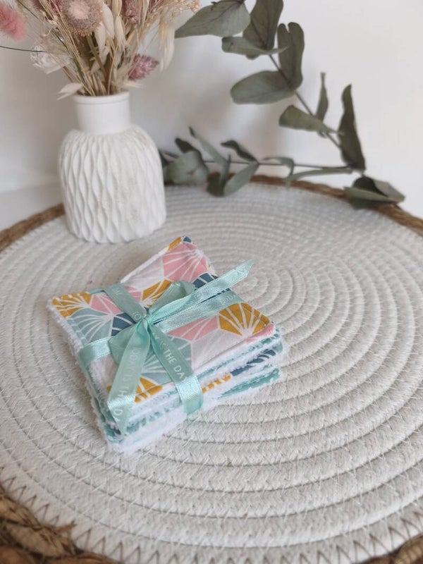 Lot de 6 lingettes lavables.