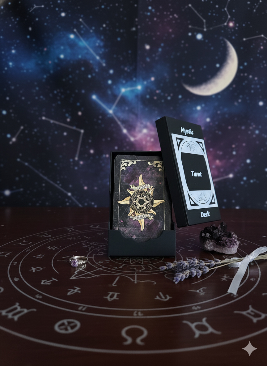 Sacred Tarot Deck Storage Box (Adjustable for Standard & Large Decks)