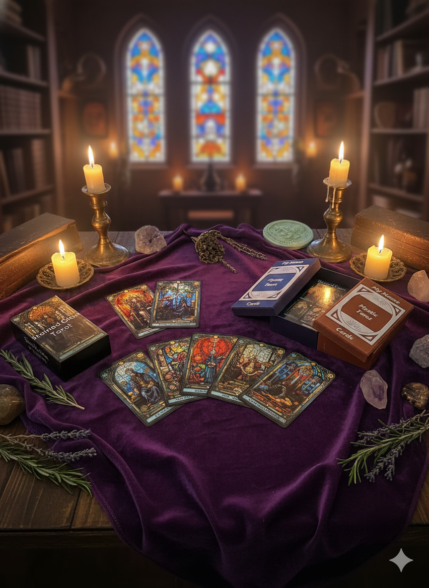 The Lumina Minor Tarot Deck: Stained Glass Edition
