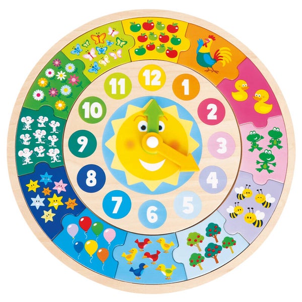 Houten puzzelklok- sale
