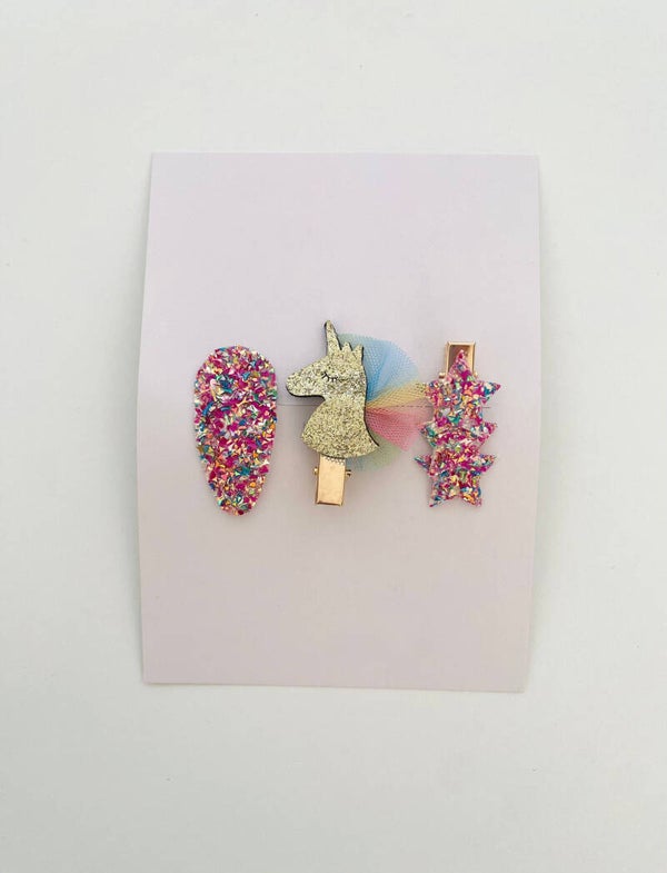 Haarspeldjes eenhoorn glitter