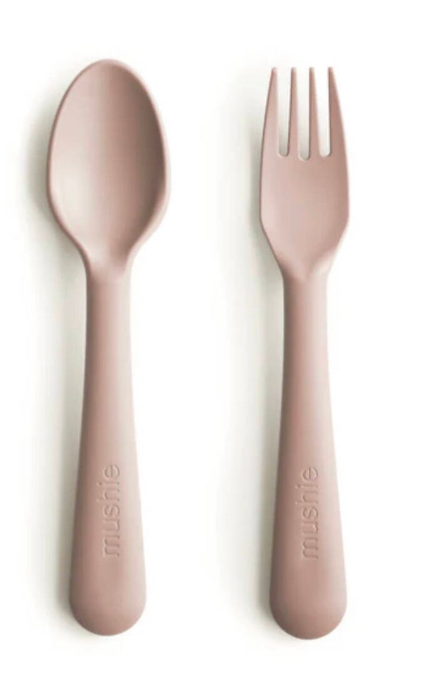 Mushie vork en lepel Blush