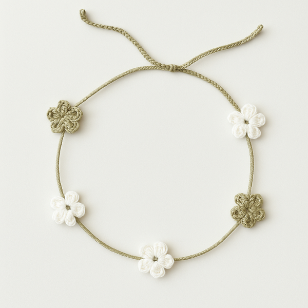 Haarband bloem naturel