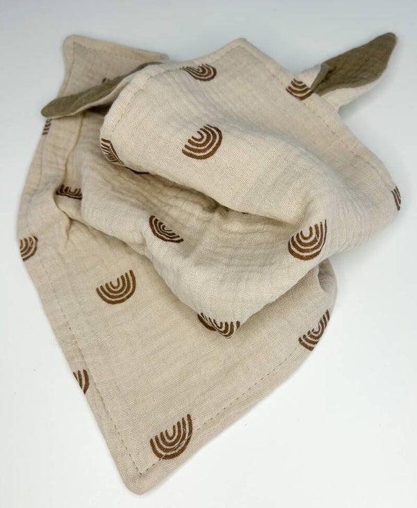 Knuffeldoekje met oren regenboog - sale