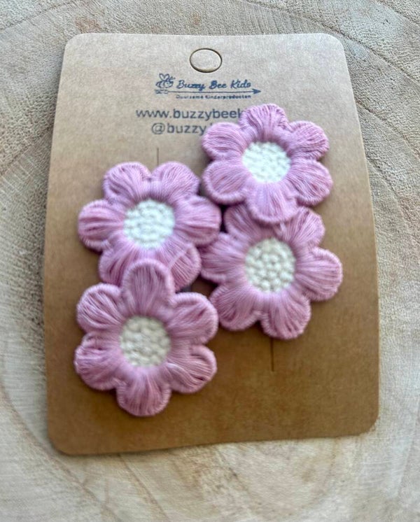 Setje anti-slip speldjes oud roze bloemen