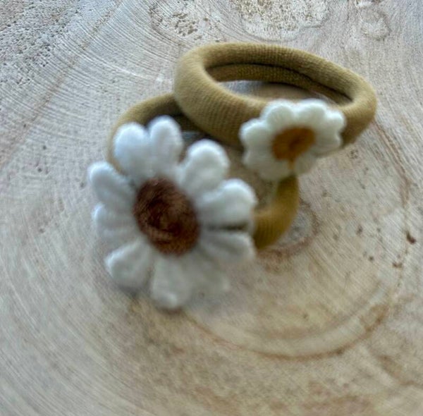 Elastiekjes combi flowers bruin