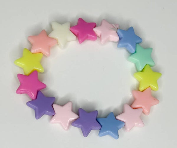 Kinderarmband pastel sterretjes