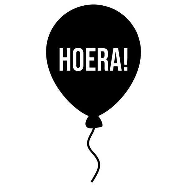 Raamsticker ballon "hoera" - sale