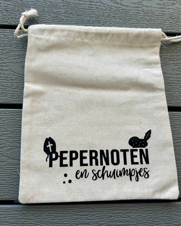 Pepernoten & schuimpjes zakje ecru