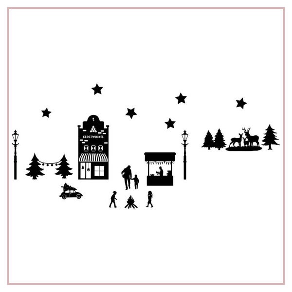 Raamsticker kerstmarkt - sale