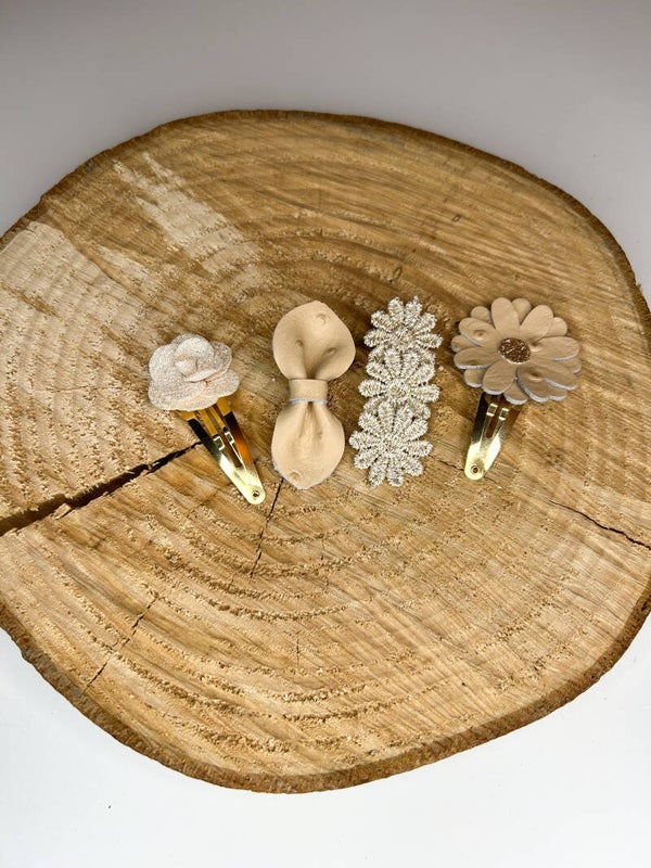 Haarspeldjes set beige groot