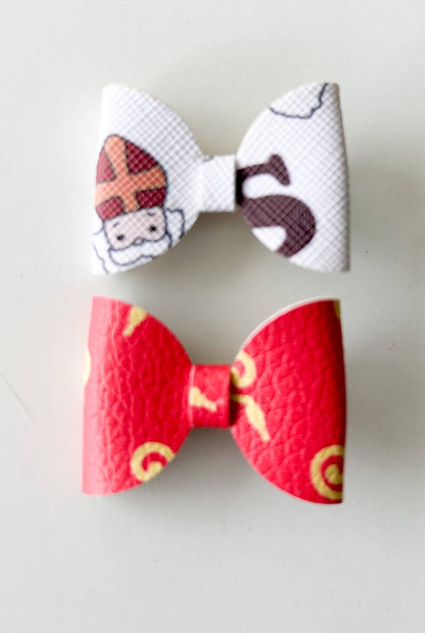 Sinterklaas haarspeldjes 2 strikjes - sale