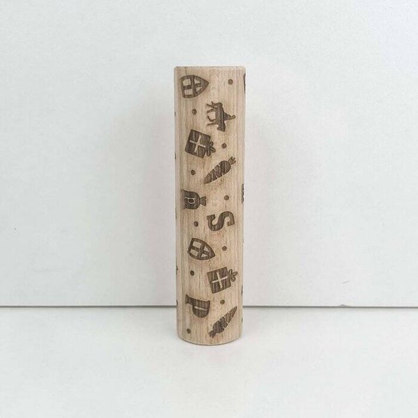 Houten klei roller sinterklaas