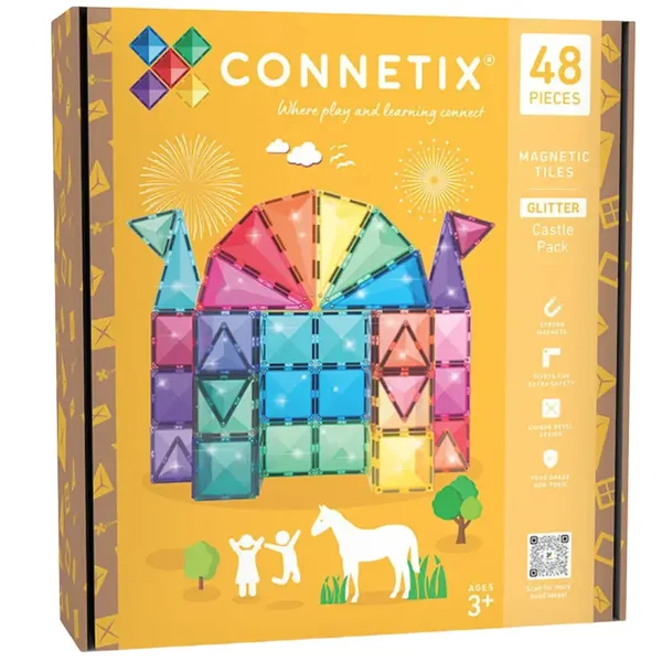 Connetix glitter castle pack- 48 stuks