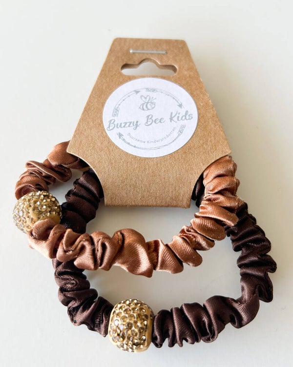 Set van 2 scrunchies bruin - sale