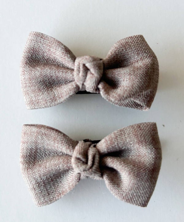 Haarspeldjes set strik beige - sale