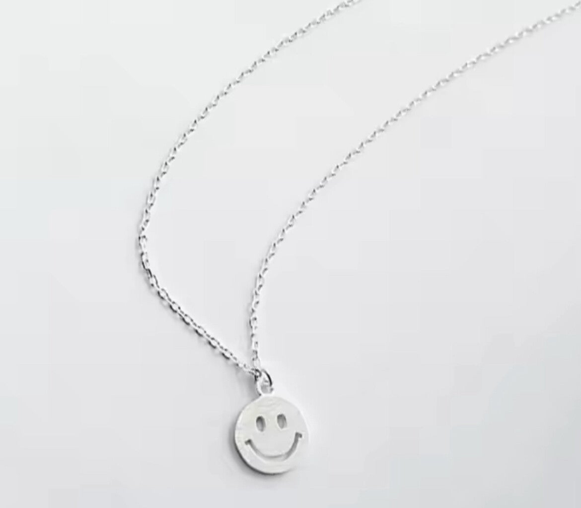 Ketting zilver smiley