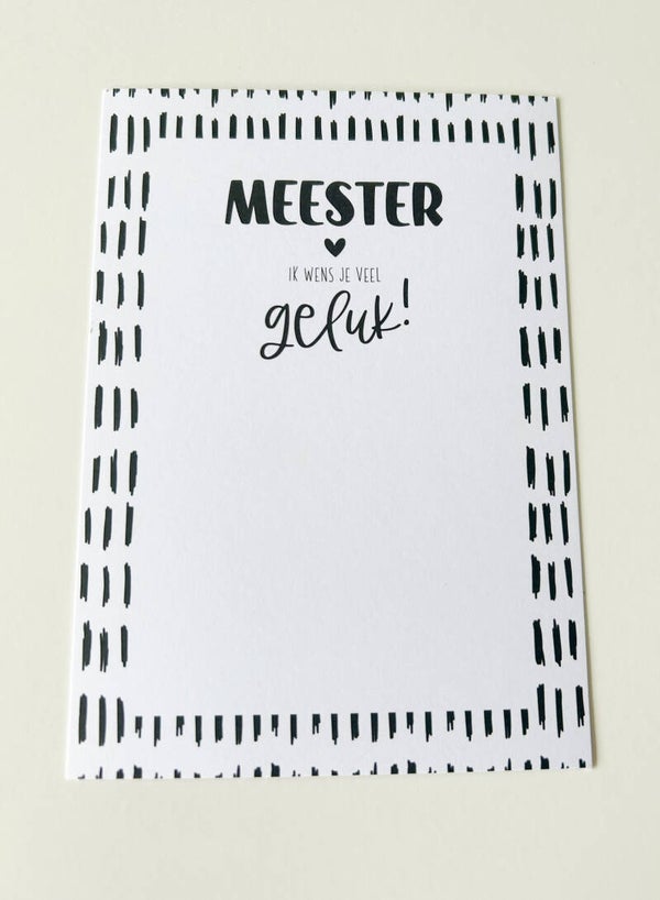 Kaart A6 "meester feestje"