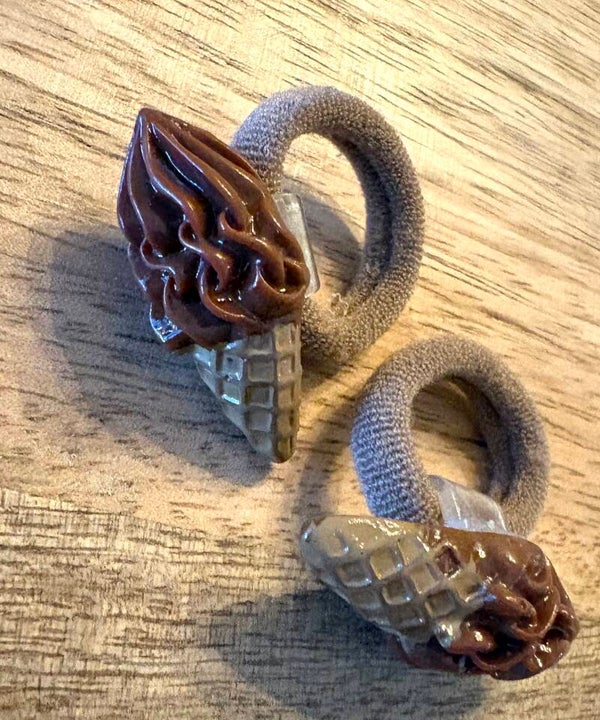 Haarelastiekjes softijs bruin