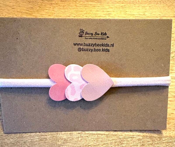 Haarband roze hartjes